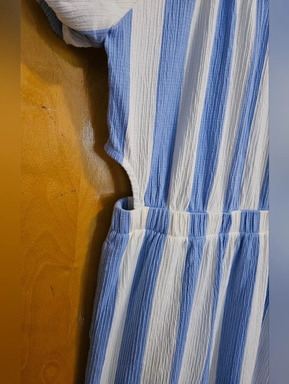 Old Navy Girls Blue and White Striped One-Piece Jumpsuit L 10/12